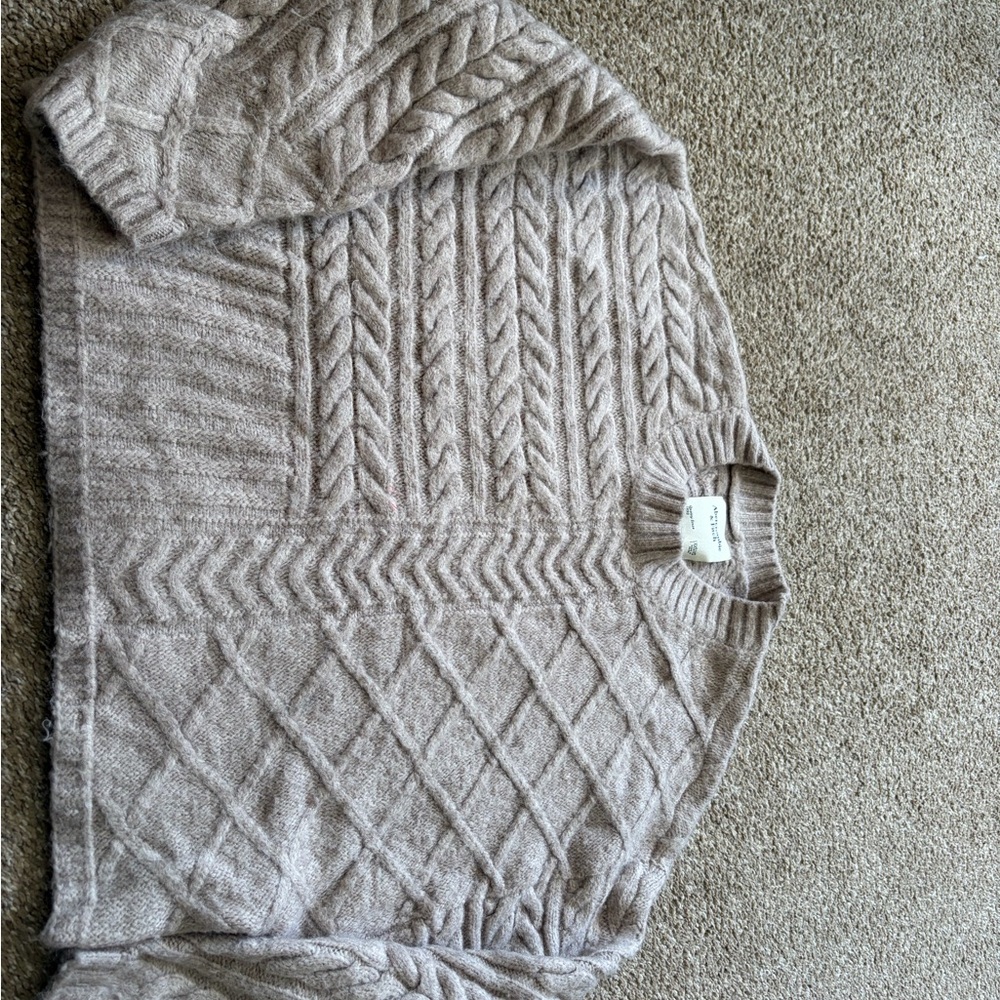 Abercrombie & Fitch Women's Crewneck Sweater in Light Brown
